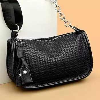Однотонная кожаная сумка через плечо для женщин, женская сумка-мессенджер, высокое качество, роскошный дизайнер