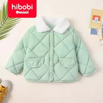 однотонная куртка на пуговицах с хлопковой подкладкой для маленьких мальчиков hibobi 2-3 Years зелёный