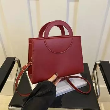 Однотонная квадратная сумка с верхней ручкой для поездок на работу, повседневные женские сумки через плечо, дизайнерские женские сумки