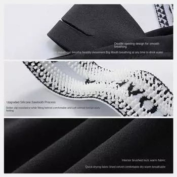 Однотонная лыжная маска-нагрудник с воротником-пуловером, простая зимняя маска для верховой езды на открытом воздухе чёрный