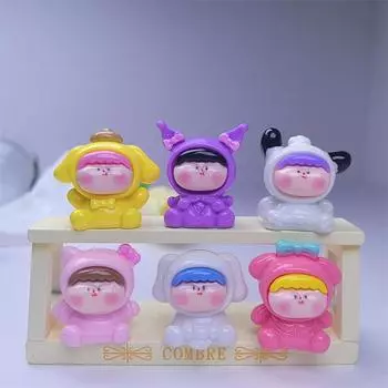 Однотонная милая мини-фигурка животного Лилит, случайная 1 шт., настольный милый мультяшный декоративный орнамент, аксессуары из смолы