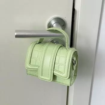 Однотонная мини-сумка через плечо для женщин, классическая сумка из искусственной кожи с клапаном, квадратная упаковка, женская сумка для наушников с помадой