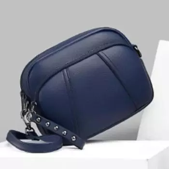 Однотонная модная сумка для мобильного телефона с заклепками и молнией для женщин, простая кожаная сумка через плечо, маленькая квадратная сумка