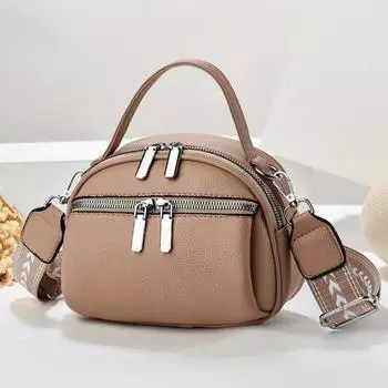 Однотонная модная женская сумка для телефона на молнии, простая мягкая кожаная женская сумка через плечо, маленькая квадратная сумка