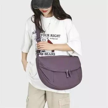 Однотонная молния, популярная сумка через плечо из нейлона, большая вместимость, простая повседневная сумка, мягкая, универсальная, популярная сумка через плечо