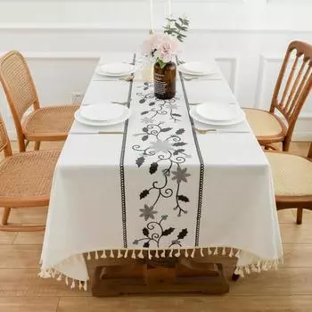 Однотонная мозаика Чисто синий Скатерть для обеденного стола Скатерть Покрытие Ткань Декоративная Тонкая Уличная Вечеринка Настольная Дорожка 90*90cm