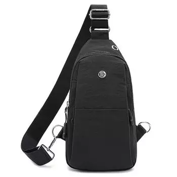 Однотонная нагрудная сумка Женская большая вместительная сумка через плечо Мужская спортивная сумка кроссбоди чёрный