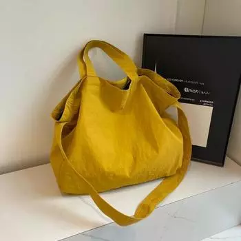 Однотонная нейлоновая молния, женская сумка-тоут, красивая, модная, милая, мягкая, универсальная, популярная сумка через плечо чёрный