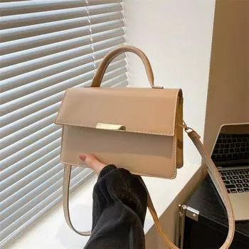 Однотонная новинка 2024 года, ретро, повседневная, летняя, модная, простая, иностранного стиля, переносная, через плечо, женская, маленькая, квадратная сумка белый