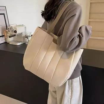 Однотонная парусиновая сумка большой вместимости для женщин, новинка 2024 года, японская сумка через плечо Ruiying Ins для студентов колледжа