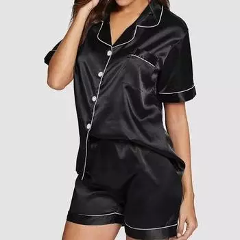 Однотонная пижама женская вискозная пижама комплект летняя корейская пижама из 2 предметов домашний комплект комплект M