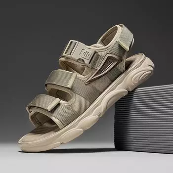 Однотонная пляжная обувь на толстой подошве, новые летние мужские повседневные сандалии, удобная обувь в стиле ретро, нескользящие мужские кроссовки 44 39