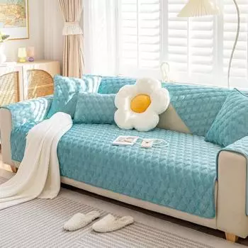 Однотонная плюшевая подушка для дивана, осенне-зимняя противоскользящая подушка, новый простой современный кожаный чехол для дивана, ткань 70*70cm