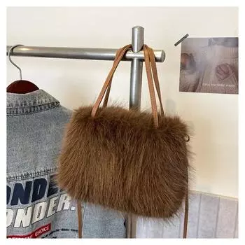 Однотонная плюшевая сумка для женщин, сумка через плечо, сумки через плечо, удобные, все игры, мода