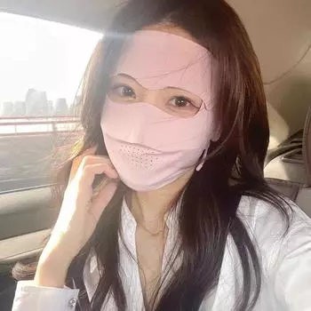 Однотонная полнолицевая маска Ice Silk Womne Face Shield Регулируемая летняя маска Ice Silk розовый