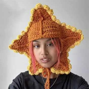 Однотонная полосатая шапка с кошачьими ушками, модная и персонализированная шапка-пуловер с кисточками для взрослых adult 57-59cm