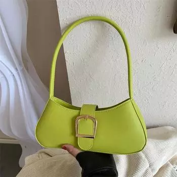 Однотонная популярная тенденция зимы 2024 года, новая контрастная популярная текстура, простая сумка через плечо под мышкой, маленькая квадратная женская сумка чёрный