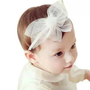 Однотонная повязка на голову с шариком и сеткой с цветком, милые повязки на голову принцессы для маленьких девочек, повязка для волос для фотосессии для малышей, фестиваль подружки невесты