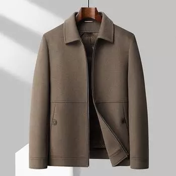 Однотонная простая двусторонняя шерстяная куртка со съемным подкладом из гусиного пуха, мужская осенне-зимняя новая двусторонняя шерстяная куртка M