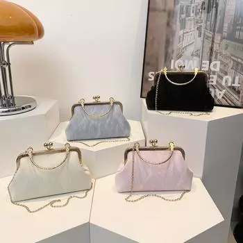 Однотонная простая и нежная сумка-замок, весенняя новая универсальная сумка через плечо Ins, маленькая квадратная сумка для женщин