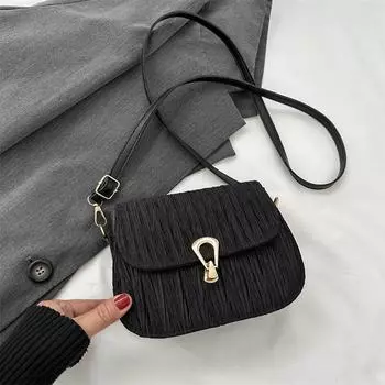 Однотонная простая модная сумка в иностранном стиле 2024 года, начало осени, новая универсальная сумка-мессенджер в корейском стиле, маленькая квадратная сумка через плечо белый