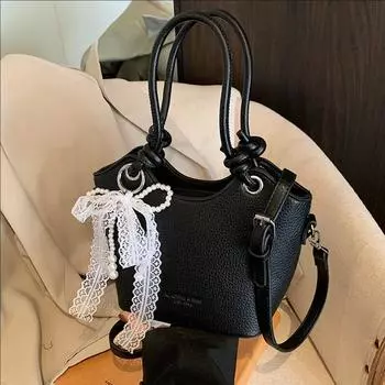 Однотонная простая сумка-ведро для переноски в руке, женская сумка через плечо, модная повседневная сумка-мессенджер розовый