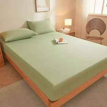 Однотонная простыня на резинке, простыни размера «queen size», мягкое постельное белье с резинкой, домашнее покрывало sabanas (Наволочка Нужен заказ) 150x200x30cm 1pc