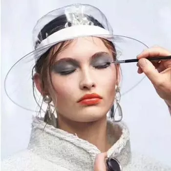 Однотонная прозрачная шляпа рыбака из ПВХ, солнцезащитная кепка для улицы, прозрачная шляпа-ведро для отдыха фиолетовый