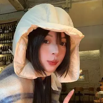 Однотонная пуховая шапка Lei Feng, зима 2024, новый дизайн с завязками для ушей, теплая и холодная защитная шапка для ушей M (56-58cm) long strap Lei Feng hat чёрный