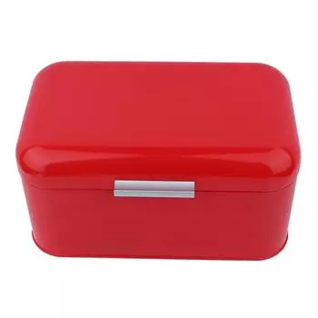 Однотонная ретро металлическая хлебница коробка большой емкости кухонный контейнер для хранения (красный) красный