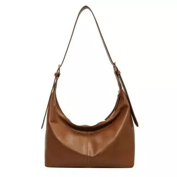 Однотонная ретро-сумка-тоут из ПУ, сумка-тоут, наплечная сумка, модная сумка большой вместимости, сумка для офисного работника коричневый