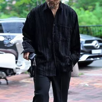 Однотонная рубашка с длинным рукавом, кардиган, повседневный свободный топ M бежевый