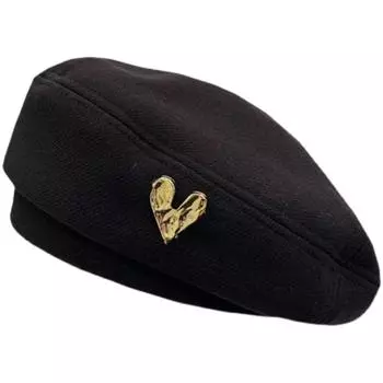 Однотонная шапка художника, сохраняющая тепло, толстая восьмиугольная кепка, удобная женская берет Love