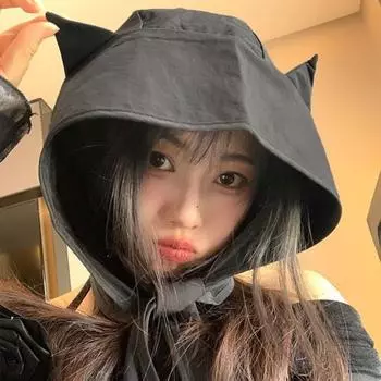 Однотонная шапка с ремешком, быстросохнущая шапочка-бини, милый платок с рогом маленького дьявола для девочки серый