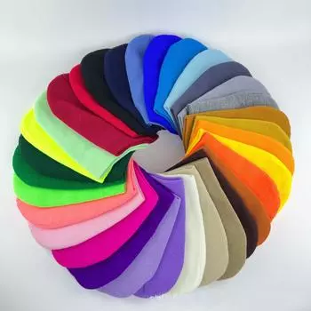 Однотонная шапка унисекс, осенне-зимняя, шерстяная, мягкая, теплая, вязаная шапка для мужчин и женщин, шапки-чепчики, лыжные шапки Gorro, 32 цвета, шапки-бини 54-59cm