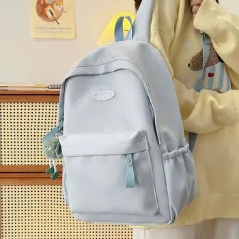 Однотонная школьная сумка для студента, женский рюкзак большой вместимости, кампусный рюкзак хаки