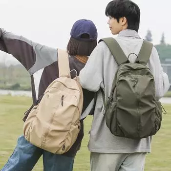 Однотонная школьная сумка для студента, женский рюкзак большой емкости, мужская компьютерная сумка чёрный
