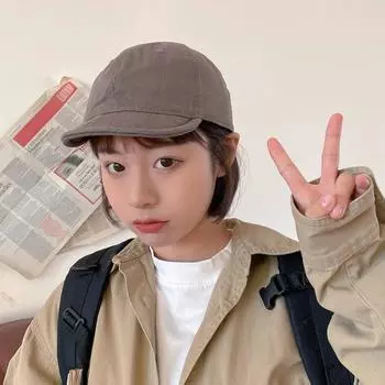 Однотонная шляпа от солнца в японском стиле с козырьком, универсальная бейсболка с короткими полями для отдыха на природе кофейный