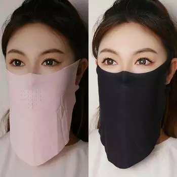 Однотонная солнцезащитная маска с защитой от ультрафиолета, шейный платок, дышащий солнцезащитный шарф для лица, гольф синий