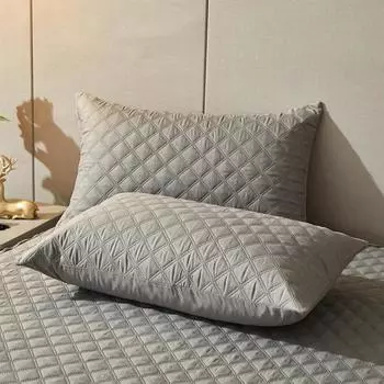 Однотонная стеганая наволочка из 2 предметов, водонепроницаемая, чехол для подушки, чехол 48x74 см, наволочка для подушки, против клещей, антибактериальная, для спальни 48X74CM белый