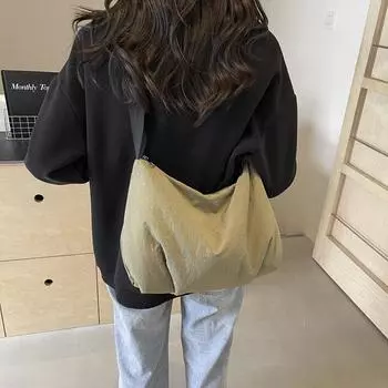 Однотонная сумка через плечо, большая вместимость, женская сумка через плечо зелёный