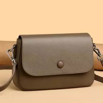 Однотонная сумка через плечо для женщин 100% натуральная кожа дизайнерские сумки через плечо