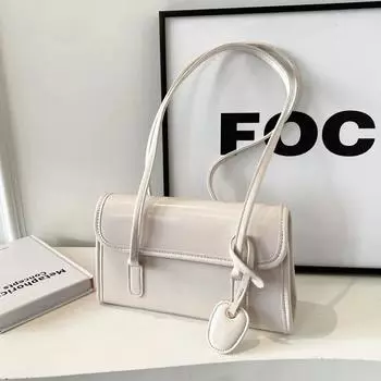 Однотонная сумка через плечо для женщин, модная квадратная, высококачественная, с внутренним отделением на молнии, из ПУ-кожи