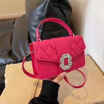 Однотонная сумка через плечо для женщин, новая, из искусственной кожи, с клапаном, маленькая квадратная сумка через плечо, роскошный дизайн, нишевые высококачественные текстурные сумки 20x6x13cm кофейный