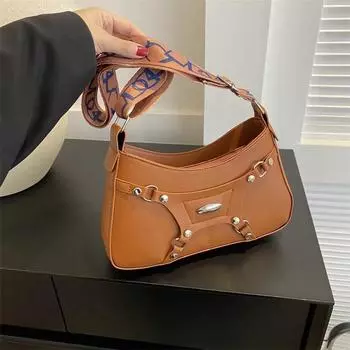 Однотонная сумка через плечо для женщин, сумка через плечо подмышкой, высокое качество, новый нишевый дизайн, роскошь