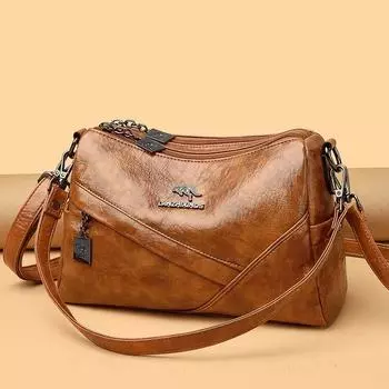 Однотонная сумка через плечо для женщин, сумки большой вместимости, люксовые брендовые повседневные и винтажные элегантные женские сумки, новые