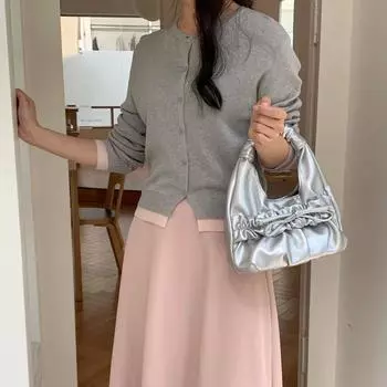 Однотонная сумка через плечо с бантом из искусственной кожи в корейском стиле, элегантная модная сумка через плечо для путешествий бежевый