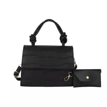 Однотонная сумка через плечо с текстурой камня, женская сумка