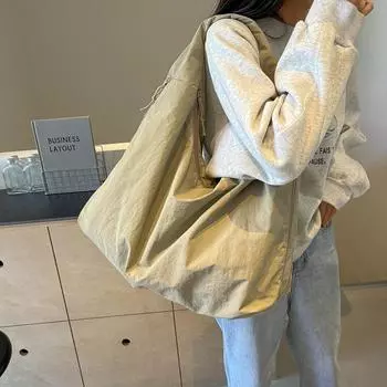 Однотонная сумка через подмышку, большая вместительная сумка-тоут, женская сумка через плечо, сумка для покупок чёрный