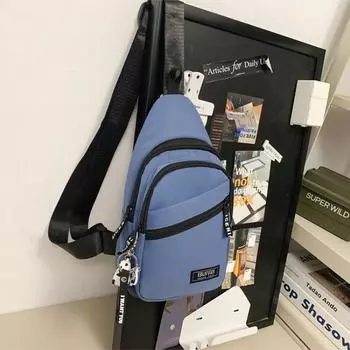 Однотонная сумка цвета Оксфорд, новый продукт, сумка через плечо с застежкой-молнией, нейтральный стиль, современная повседневная мягкая простая популярная поясная упаковка